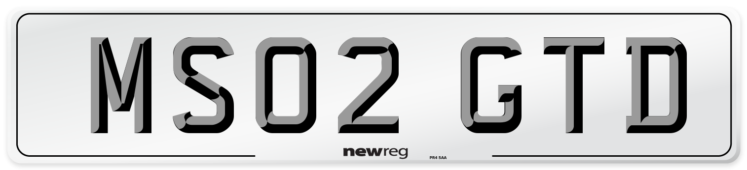 MS02 GTD Number Plate from New Reg